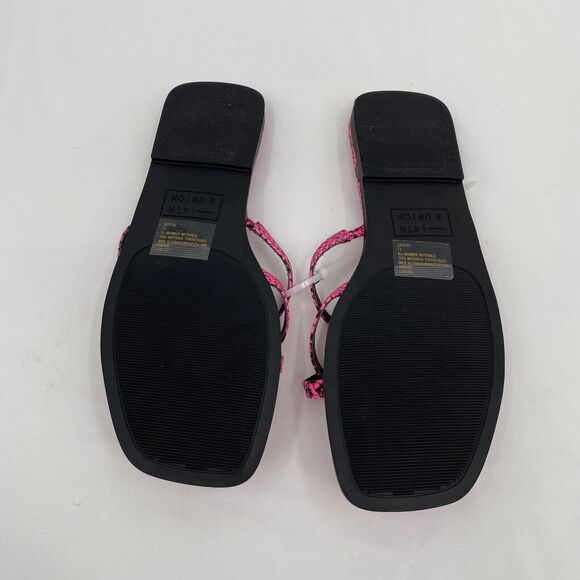14th & Union Womens Caite Snake Print Strappy Slide Sandal Bright Pink Size 7.5 - Picture 8 of 8